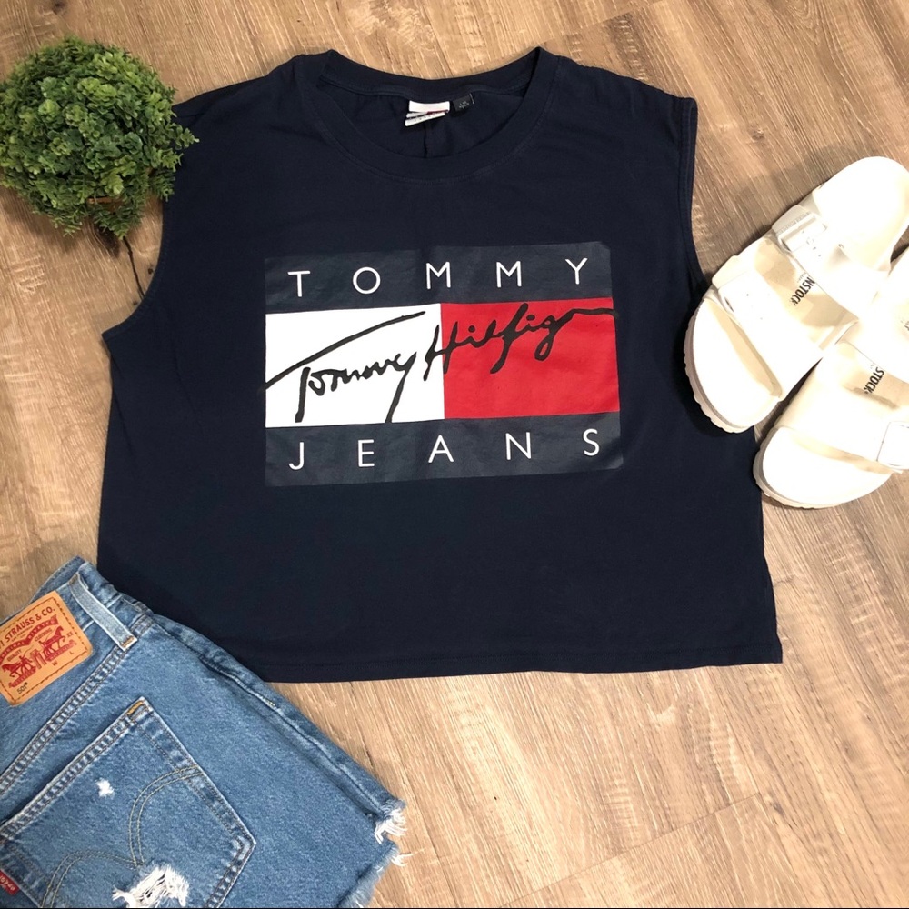 Tommy Hilfiger Jeans Navy Boxy Tank Sz Large
